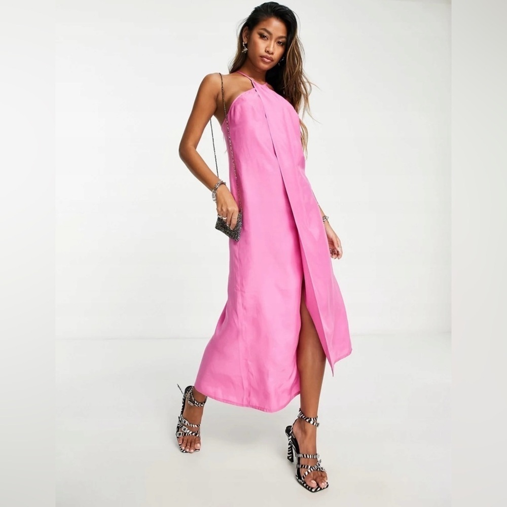 NWOT Topshop Bright Pink Chemise